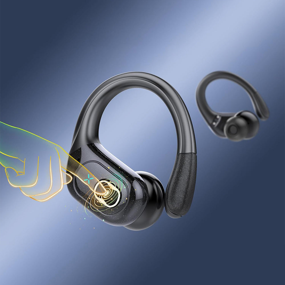 Wireless Bluetooth 5.4 Headphone Over Ear Bud IPX5 Waterproof Earphone for Sport Running-Black