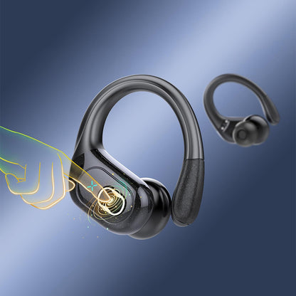 Wireless Bluetooth 5.4 Headphone Over Ear Bud IPX5 Waterproof Earphone for Sport Running-Black