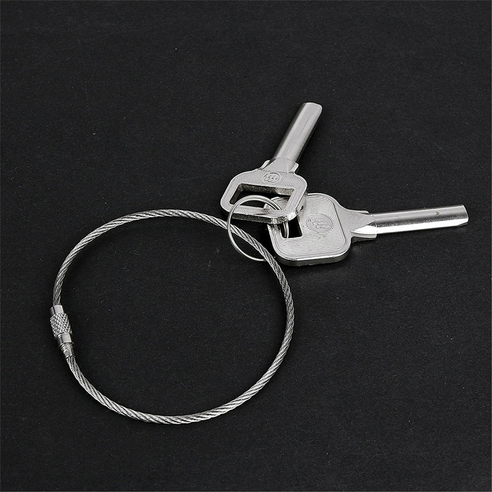 30 PCS Durable Stainless Steel Wire Rope Keychain