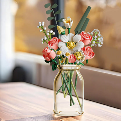 Wildflower Bouquet Building Blocks ¨C Creative DIY Flower Model Toy Set for Home Decoration