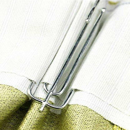 50Pcs 4 Prong Stainless Steel Pinch Pleat Curtain Hooks for Pleated Curtains-Grey