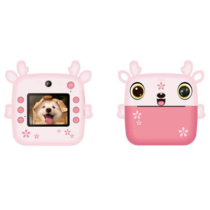 Kids Instant Camera Dual Camera Print Cam 1080P Video Recorder Digital Camera Gift for Boys Girls-Pink