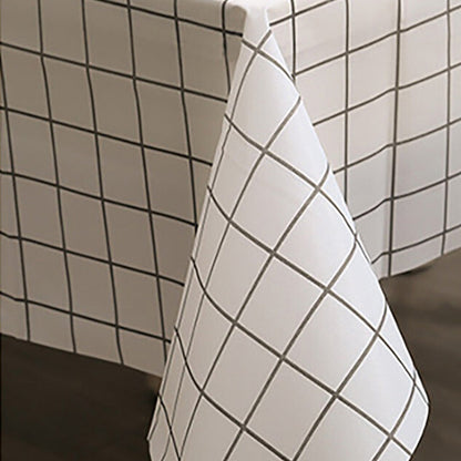 2-Pack PVC Tablecloth Waterproof Oilproof with Checkered Pattern White Check