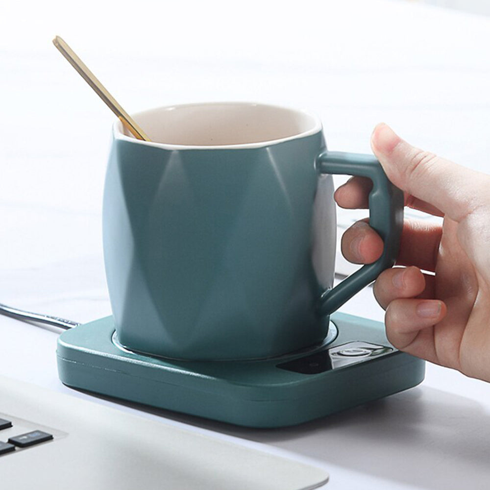 Electric Coffee Mug Warmer Milk Food Hot Plate Cup Warmer for Home Office Green