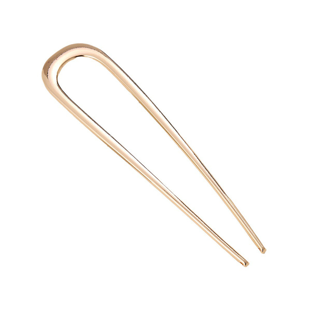 3Pc U-Shaped Double Prong Hair Pins Metal Hair Forks for Women Updos and Buns