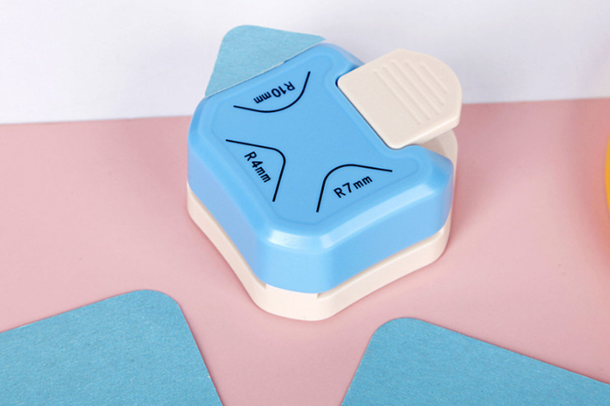 2 Piece 3-In-1 Corner Rounder Paper Round Corner Edges Punch - Blue