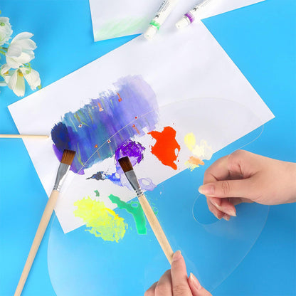 2Pcs Acrylic Painting Palette Transparent Color Mixing Board for Watercolor Acrylic Oil Paint