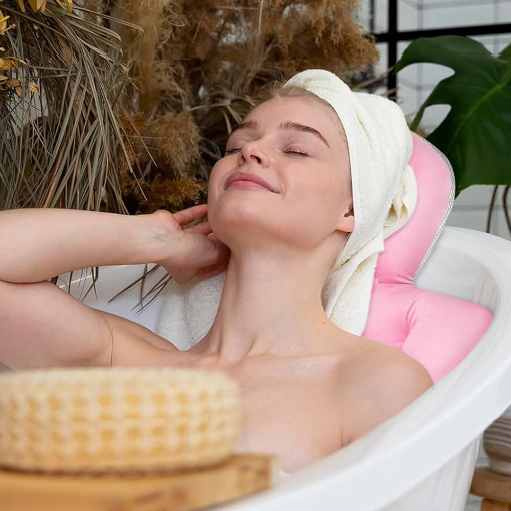 Full Body Bath Pillow Bath Tub Pillow Spa Bathtub Pillow Bathtub Cushion-Pink