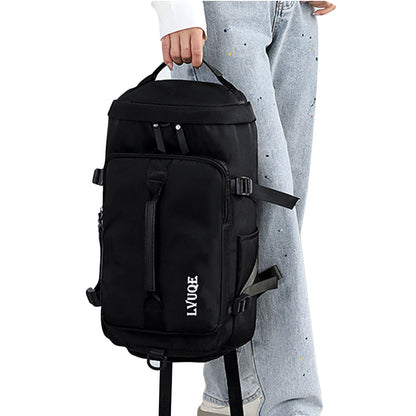 Large Capacity Travel Duffle Bag Sport Gym Backpack -Black