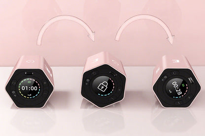 Cube Timer Rotating Timer with Vibration Adjustable Volume Countdown-Pink