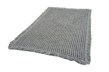 Waffle Bath Mat Super Absorbent Non Slip Bathroom Rug Rubber Backed Bath Rug -Grey