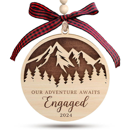 2024  Christmas Ornament Wooden Marriage Ornament for Couples  Engaged Style