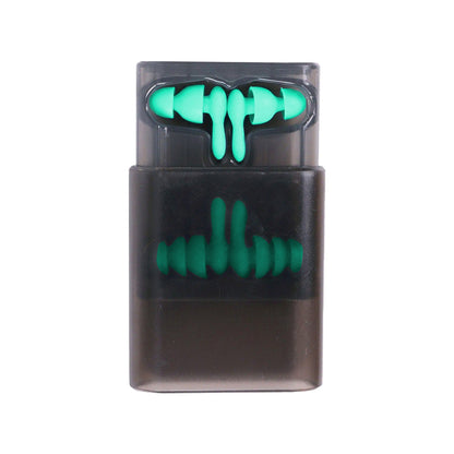 Set of 2 Pairs of Silicone Noise Reduction Earplugs Swimming Sleeping Hearing Protection Earplug Green