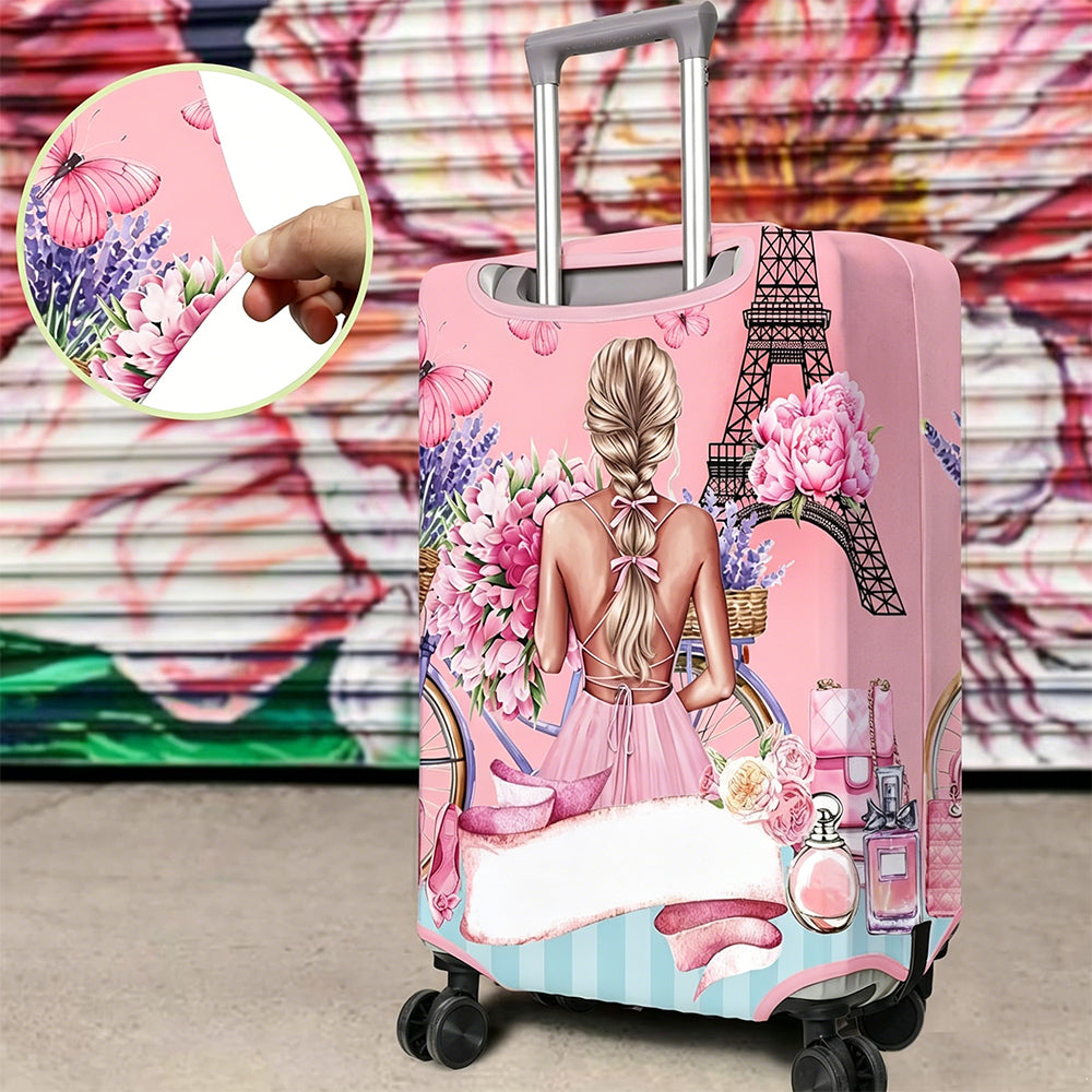 Stretch Luggage Cover for Suitcase Elastic Washable Suitcase Covers-Blonde Girl