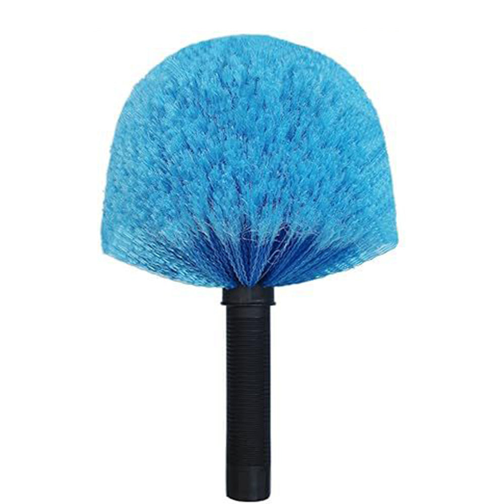 High Reach Blue Cobweb Duster with Extension Pole Spider Web Cleaning Brush for Outdoor Use Style 1