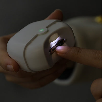 Electric Nail Clipper with LED Light - White