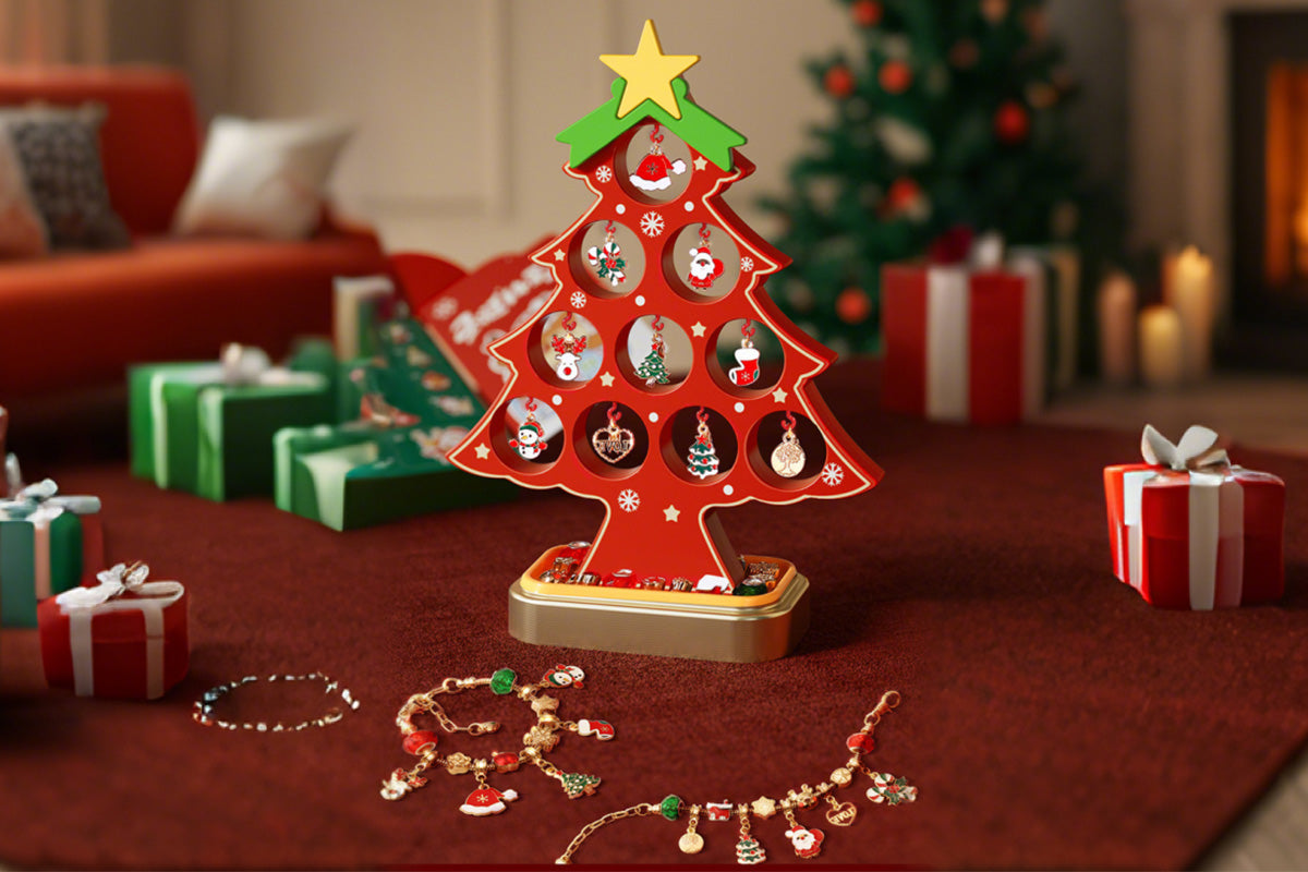 Christmas Advent Calendar Bracelet DIY Jewelry Blind Box Christmas Tree Gift Set
