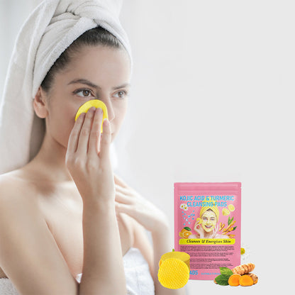40Pcs Turmeric Cleansing Dry Pads Kojic Acid Exfoliating Pads for Face Balance Skin Oil