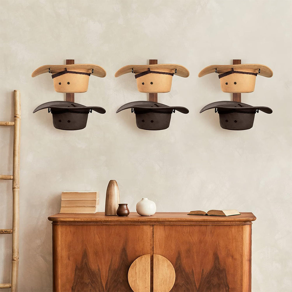 Wall Mount Wood Composite Cowboy Hat Rack