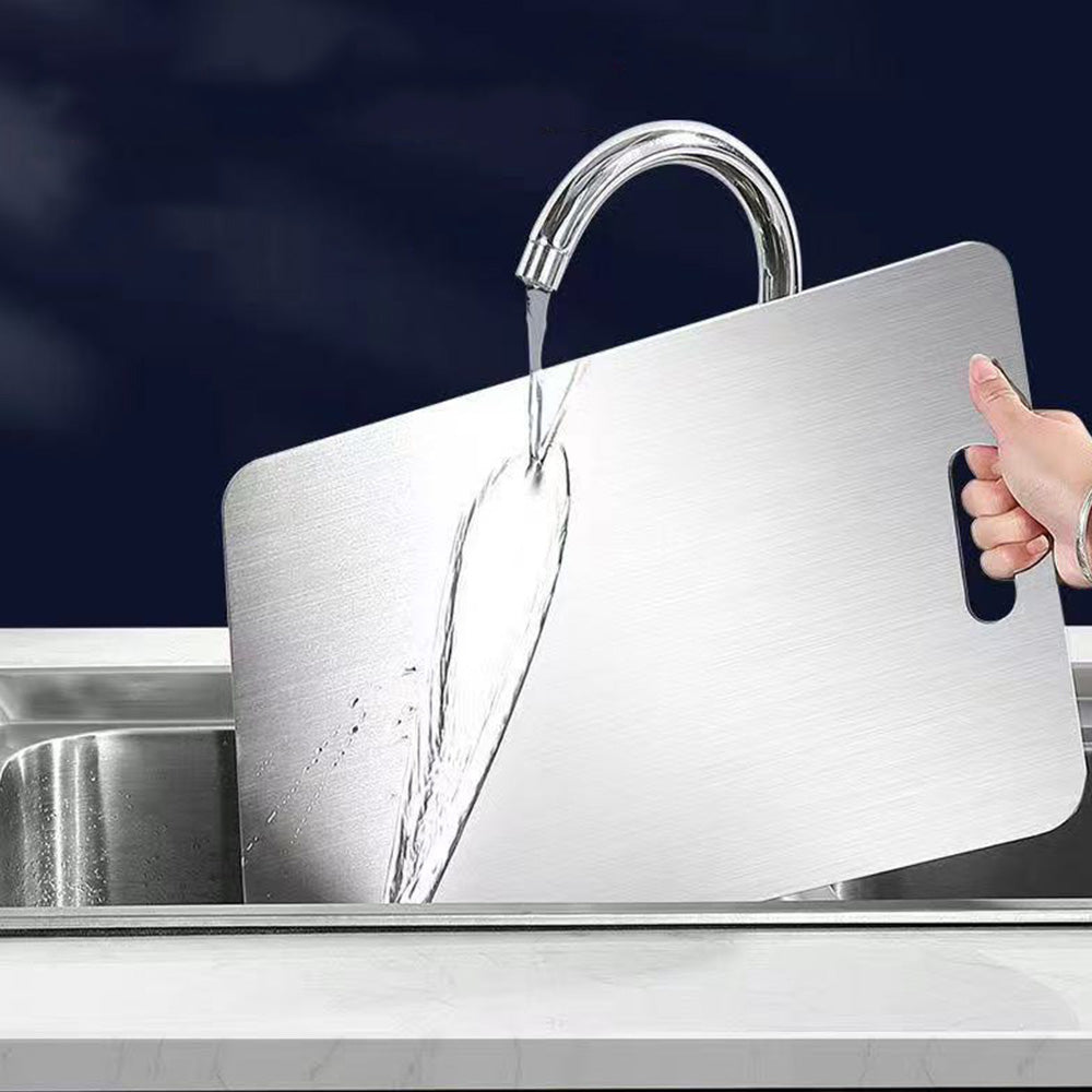 Dual Sided Stainless Steel Cutting Board with Hanging Hole