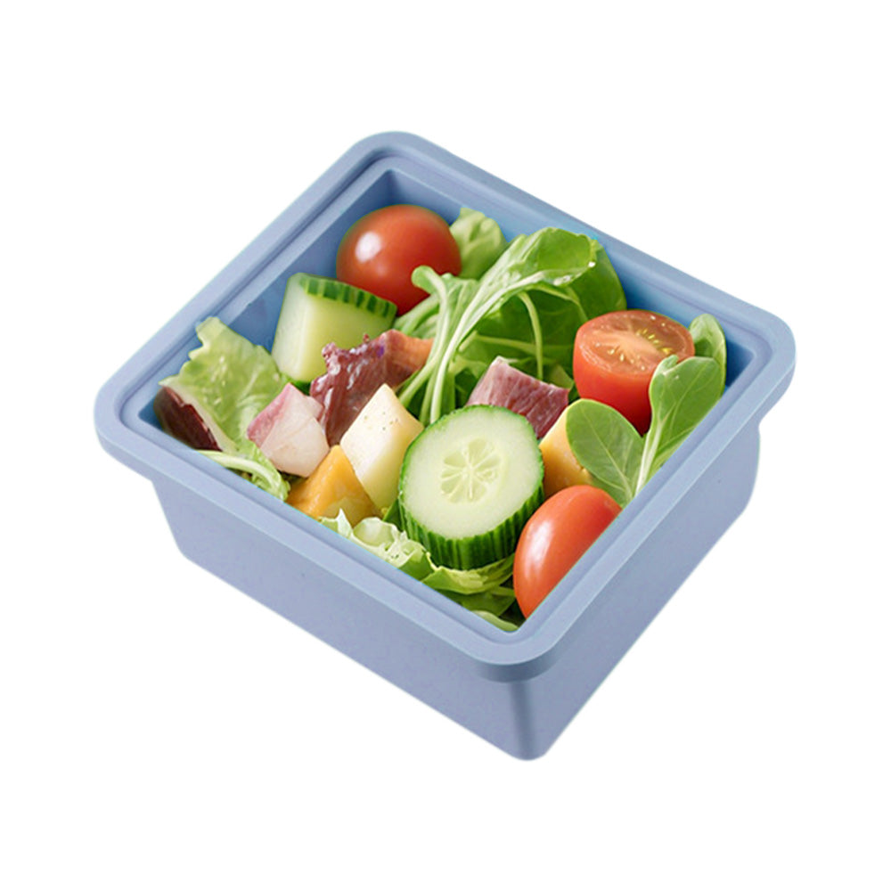 2Pcs Silicone Freezer Trays with Lid Soup Freezer Container Microwave Dishwasher Safe-Blue