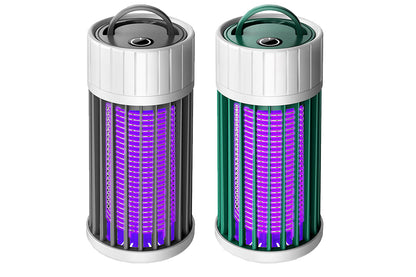 2pcs USB Electronic Rechargeable Mosquito Killer Lamp Night Light Mosquito Trap Indoor-Green and Grey