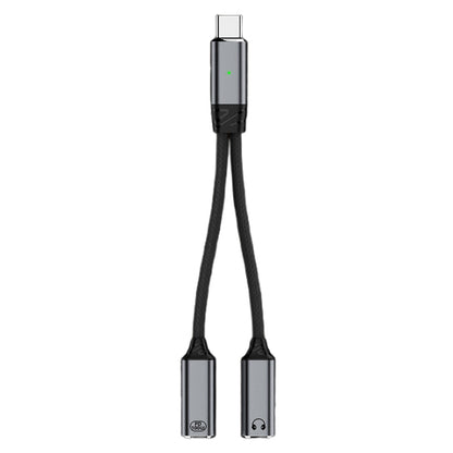 2-in-1 USB-C Splitter Dual Type-C Headphone and Charger Adapter Audio Dongle Cable for iPhone 16 Series Grey