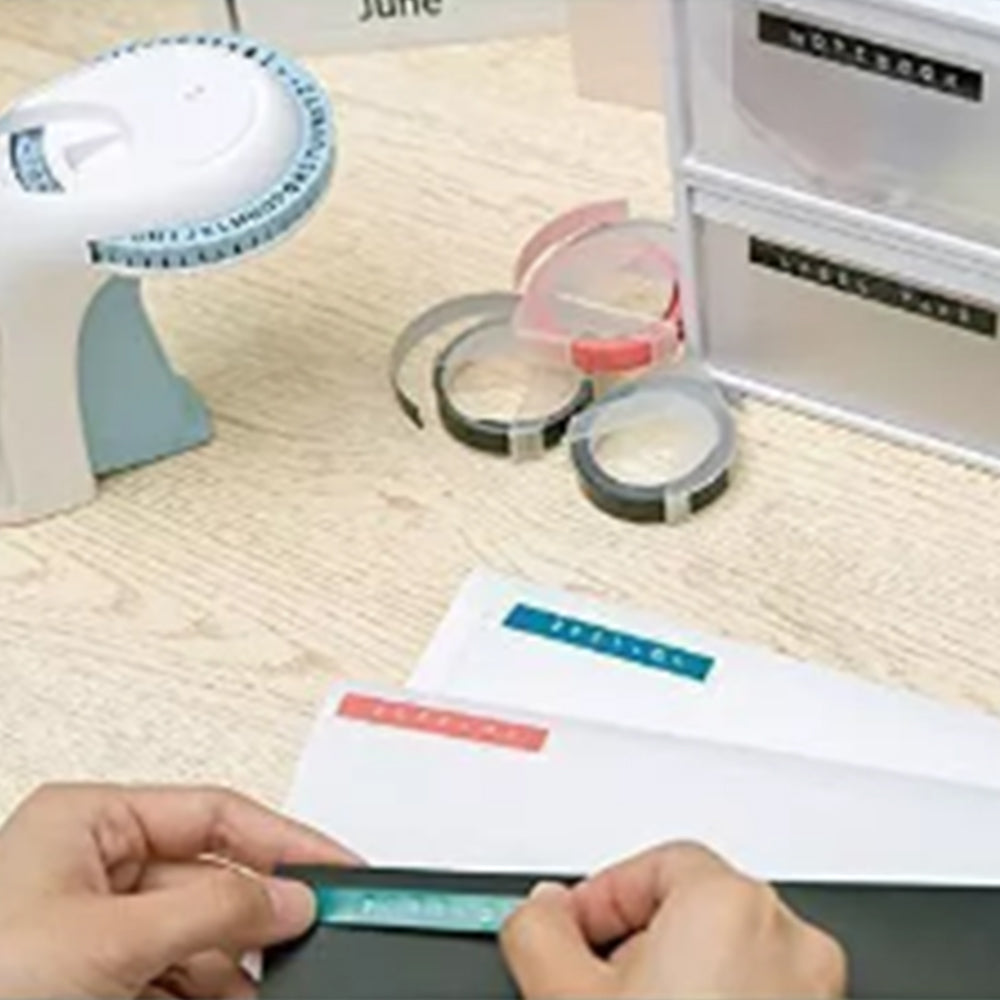 Portable Embossing Label Maker with 6 Rolls Tapes DIY Crafting Label Printer for Home Office