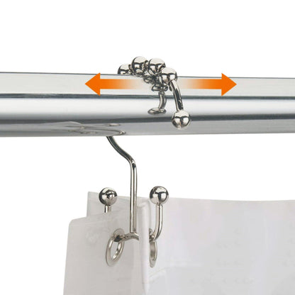 12Pcs Set Shower Curtain Hooks Metal Double Glide Shower Hanging Rings for Shower Rods