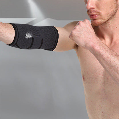 Pair of Elbow Compression Sleeve Elastic Arm Brace Support Wrap for Sports Black