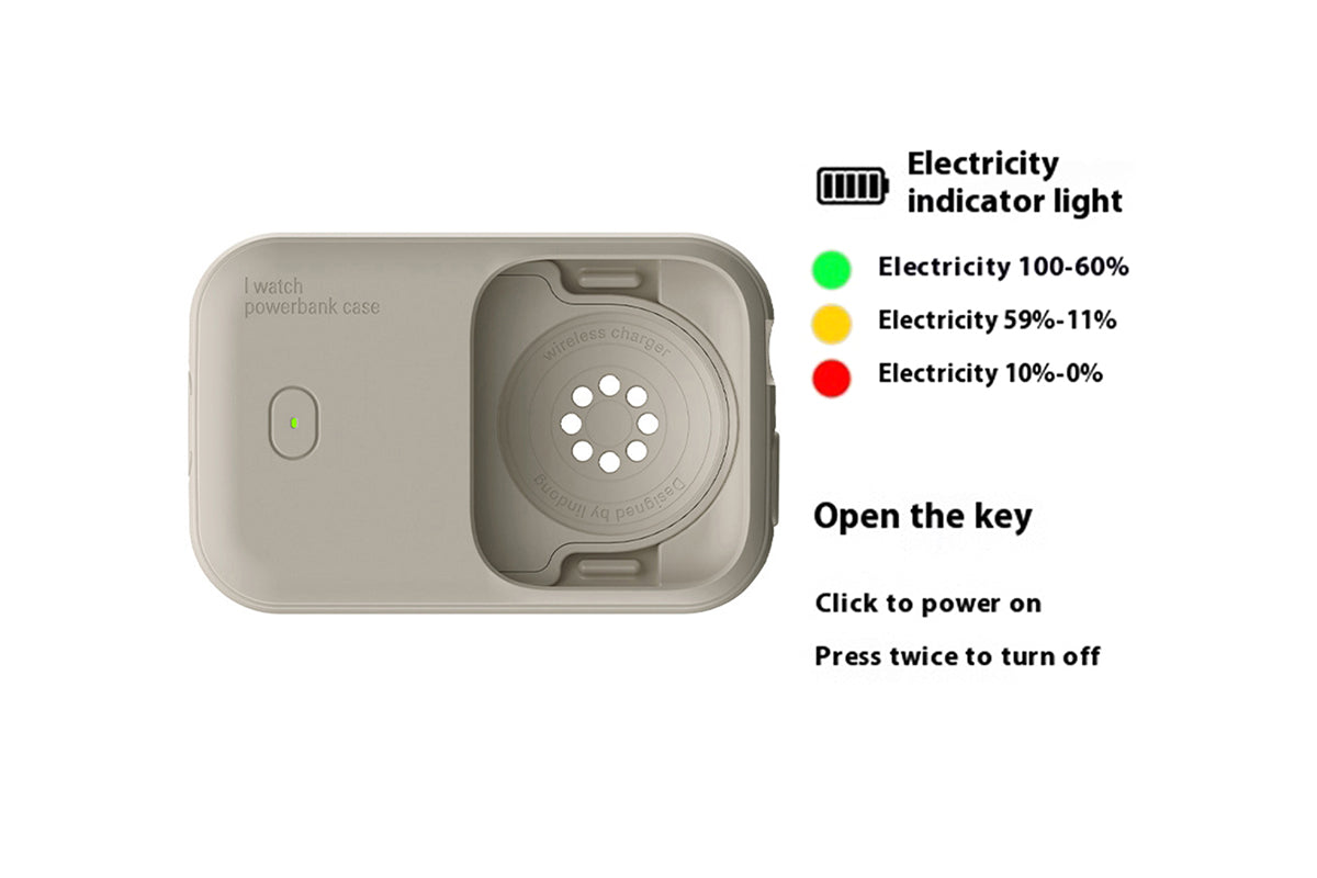 Portable Mini Wireless Power Bank For Apple Watch 40 41 44 45 49MM-Beige