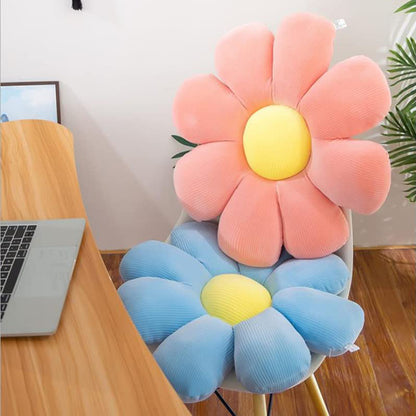 Cute Daisy Pillow Cushion Flower Floor Pillow Seating Cushion Flower Floor Plush Pillow Seating Cushion Bedroom-Blue