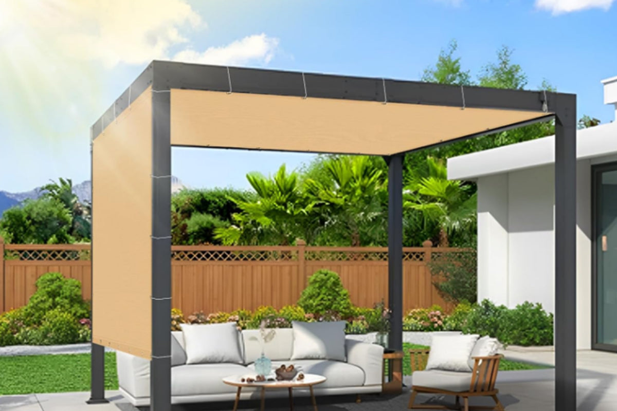 Outdoor Sun Shade Cloth Heat Resistant HDPE Sun Shade With Grommets