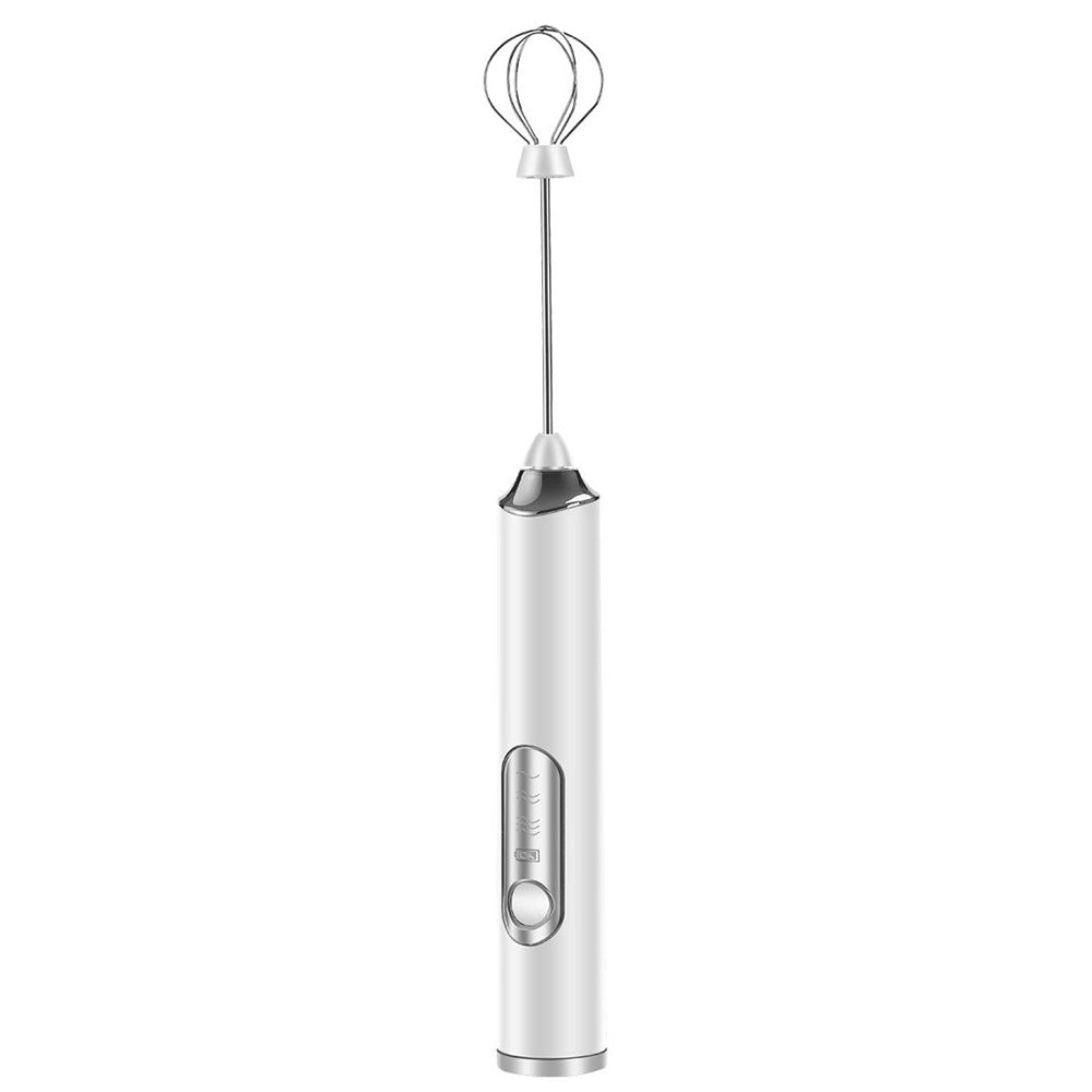 3 in 1 Milk Frother Electric Coffee Stirrers for Coffee Latte Oat Milk-White