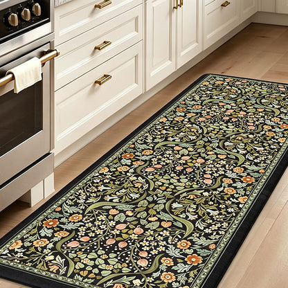 2 Piece Diatomite Kitchen Floor Mat Set - Olive