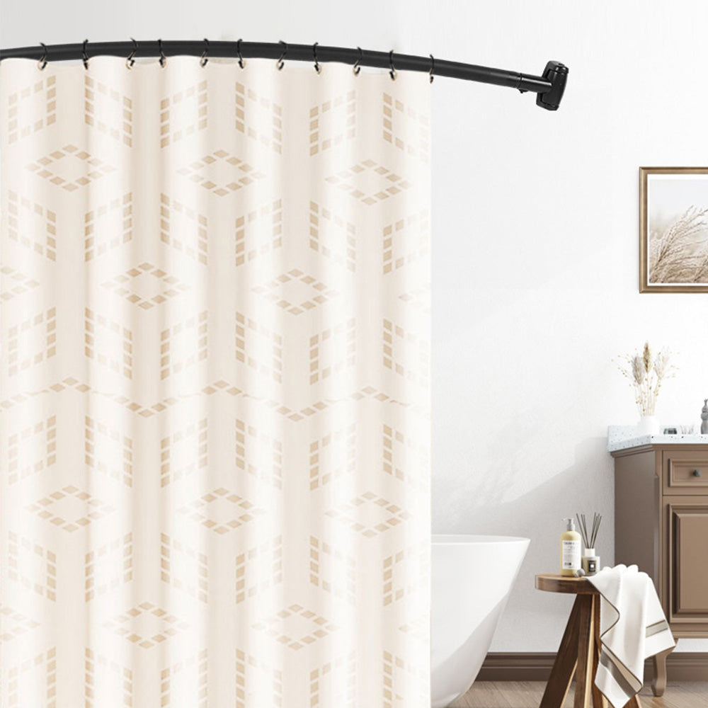 Curved Stainless Steel Shower Curtain Rod for Bathroom and Bathtub Black