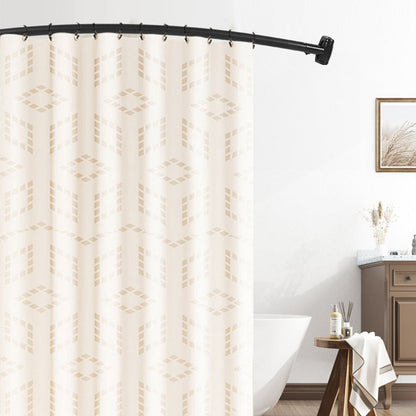 Curved Stainless Steel Shower Curtain Rod for Bathroom and Bathtub Black