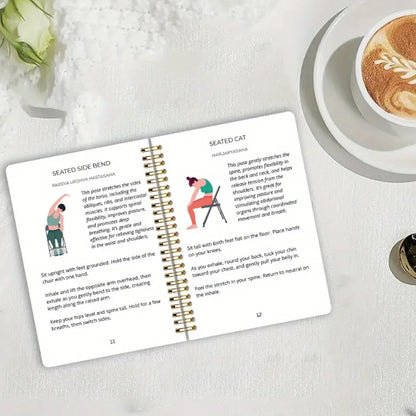 Chair Yoga Book Home Fitness Training Journal-Green
