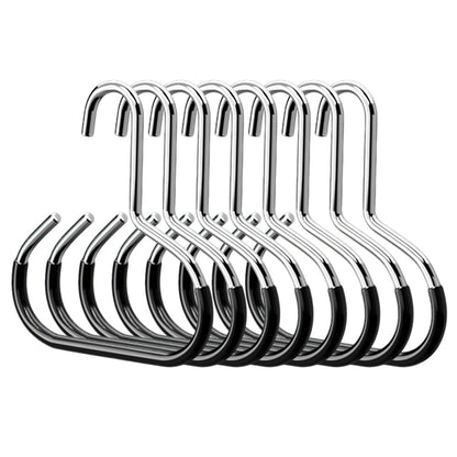 8 Piece Iron Ring Hat Storage Hooks for Closet Cap Scarf and Bag Hangers - Black