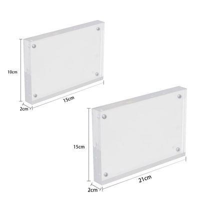 Double Sided Clear Acrylic Photo Frame with 8 Attraction Pieces