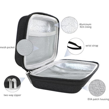 Insulin Cooler Travel Case EVA Insulation Travel Medicine Kit for Diabetes Care-Black