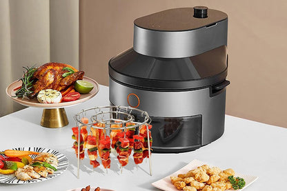 Air Fryer Grill Round Stainless Steel Air Fryer Skewer for BBQ Kabob Barbecue