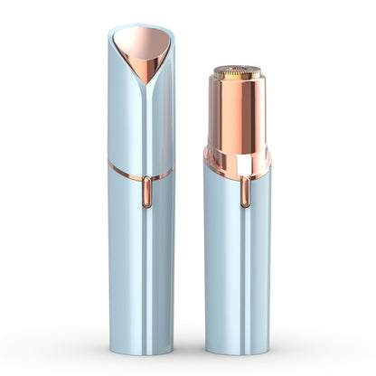 Rechargeable Womens Facial Hair Remover USB Face Shaver for Lip Chin Cheek-Blue