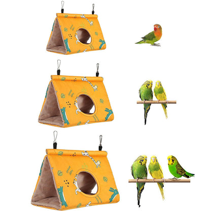 Bird Sleep Nest Cage Hut Pet Hammock Hang Cave Bed for Parrot Budgie Cockatiel