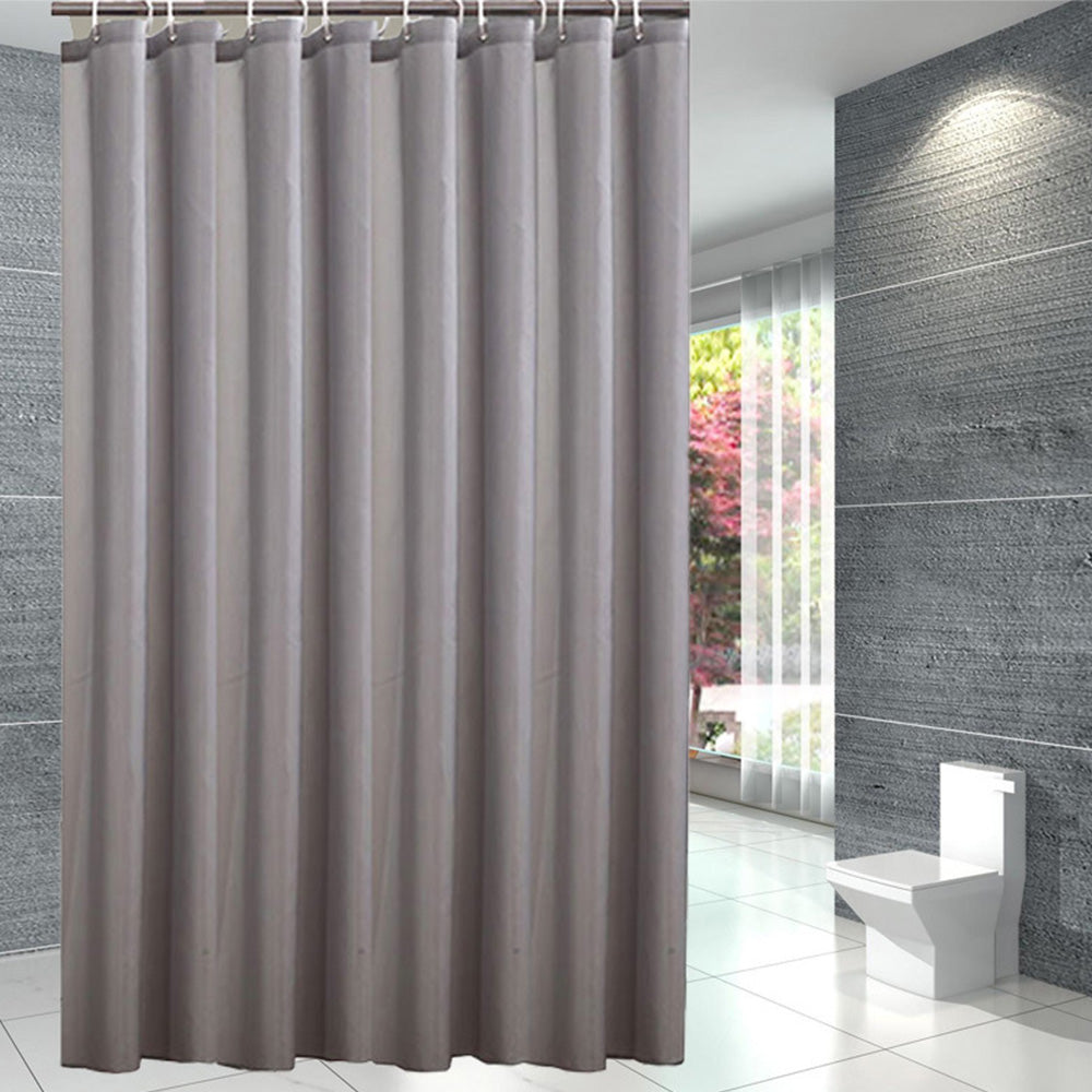 Waterproof Shower Curtain with 12 Hooks-Dark Grey