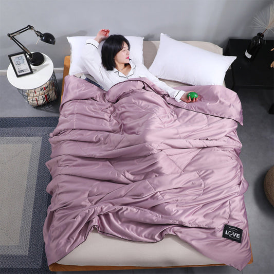 Silk Imitation Summer Cool Air Condition Quilt Washable Quilt Purple