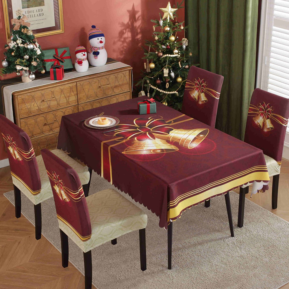 4Pcs Christmas Chair Cover Dining Room Living Room Chair Slipcovers Xmas Party Decor Style 4