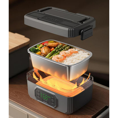 Insulated Lunch Box Electric Food Warmer with 6 Temp and 8 Timer for Camping