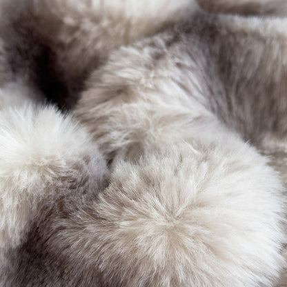 Plush Fitted Sheet with 2 Pillowcases Set Warm Mattress Cover Faux Fur Fitted Sheet Bedding Kit Grey