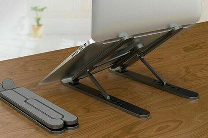 Adjustable Height Foldable Aluminum Laptop Stand - Black